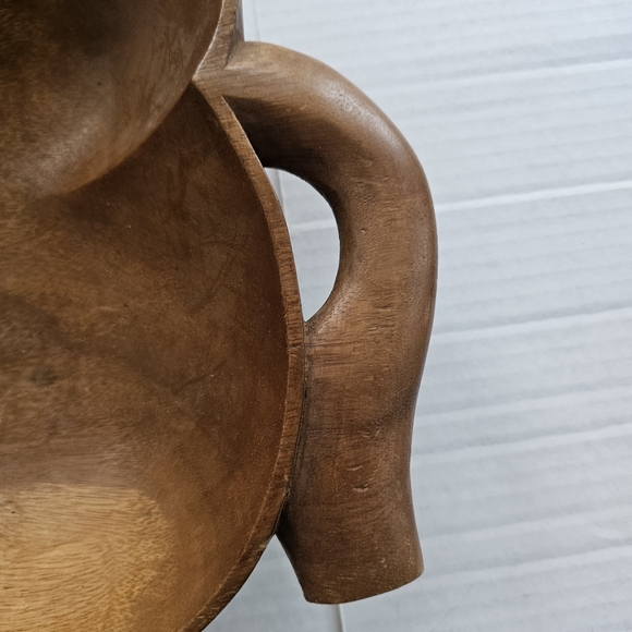 Vintage wooden pepper shape salad bowl set 11 pieces carved MCM - Picture 9 of 16